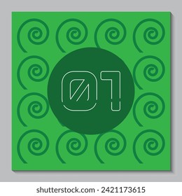 Vector Modern number 01 Green Background