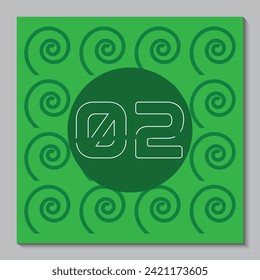 Vector Modern number 02 Green Background