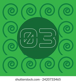 Vector Modern number 03 Green Background