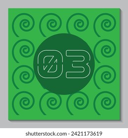 Vector Modern number 03 Green Background
