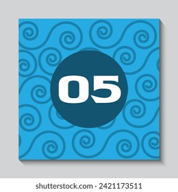Vector Modern number 05 Blue Background