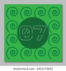 Vector Modern number 07 Green Background