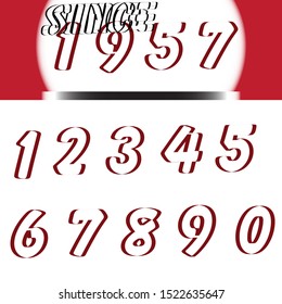 Vector of modern number - from 1 to 10