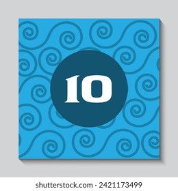 Vector Modern number 10 Blue Background