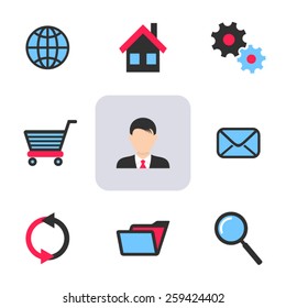 Vector modern office and web icons vector illustration