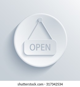 Vector modern open light circle icon with shadow