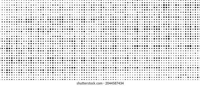 Vector modern optical texture of pop art. Abstract halftone wave dotted background. Futuristic twisted grunge pattern, dots, circles