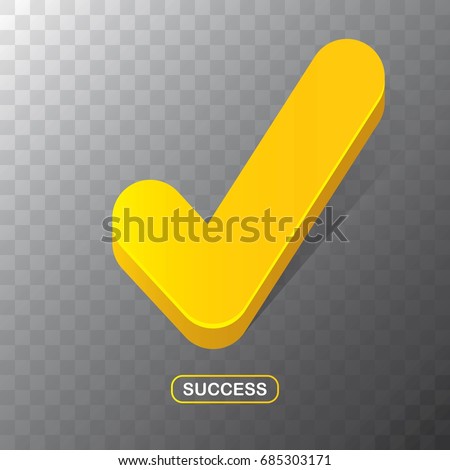 vector modern orange golden check mark icon isolated on transparent background