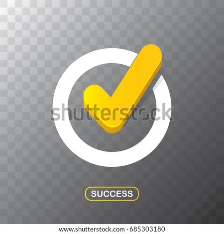 vector modern orange golden check mark icon isolated on transparent background
