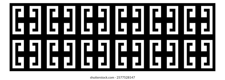 Vector modern ornament arrangement, design pattern, basic black and white square shape.