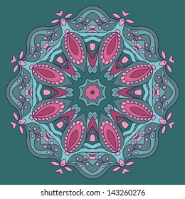 Vector Modern Ornamental round lace pattern