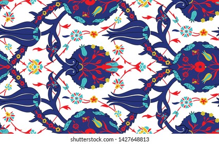 Vector Modern ottoman seamless damask pattern