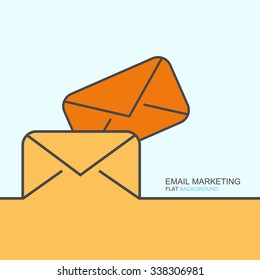 Vector modern outline flat design of email marketing. Business background