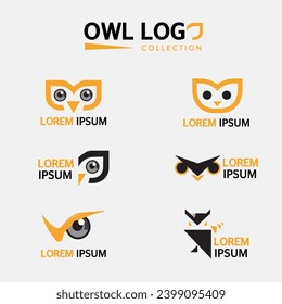 vector modern owl logo collection