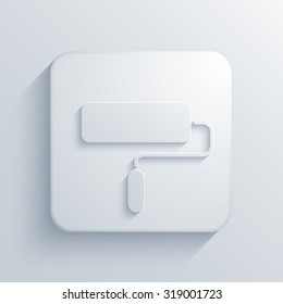 Vector modern paint roller light icon with shadow