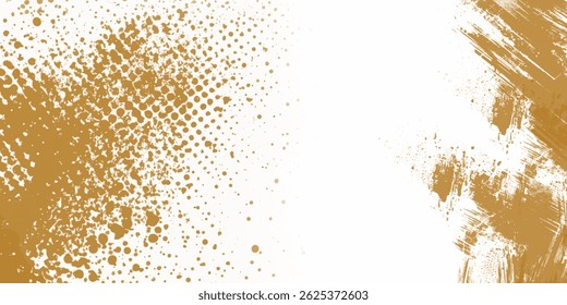 Vector modern paintbrush grunge with halftone dots pattern texture