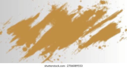 Vector modern paintbrush grunge with halftone dots pattern texture