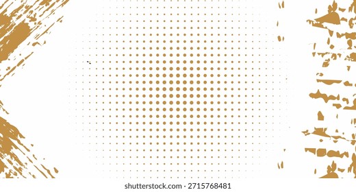 Vector modern paintbrush grunge with halftone dots pattern texture. eps 10