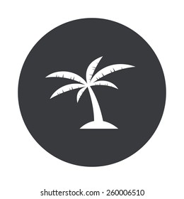 Vector modern palm gray circle icon on white background