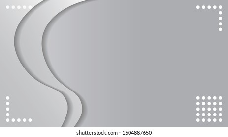 vector modern paper art cartoon abstract gray and white waves realistic gradient trendy craft style origami