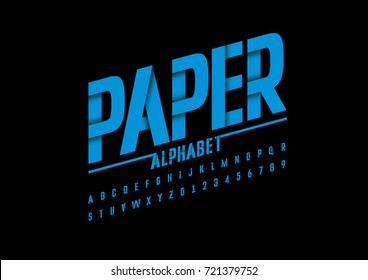 Vector de letra y alfabeto de papel moderno