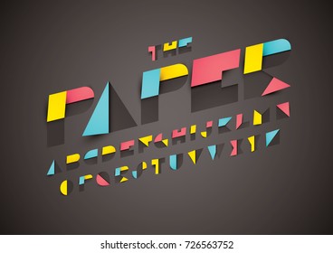 Vector de letra y alfabeto de papel moderno