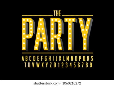 Vector Of Modern Party Font And Alphabet