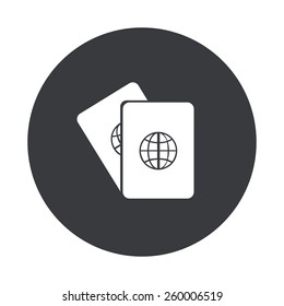 Vector modern passport gray circle icon on white background