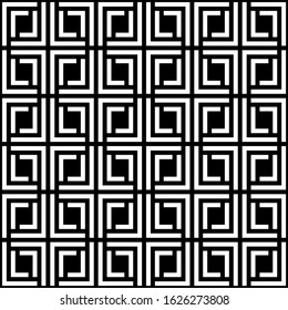 Vector modern pattern, black and white textile print, abstract texture, monochrome fashion design.