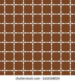 Vector modern pattern, white and brown textile print.