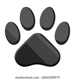 Vector Modern Pet-Themed Logo Featuring a Stylized Animal Track with Clean Geometric Shapes and Gradient Shading