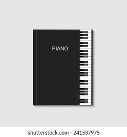 Vector modern piano book on gray background. Eps10