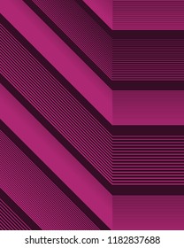 vector modern pink askew and straight lines background on dark pink for brochure banner and publication