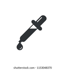 Vector modern pipette icon with drop on white