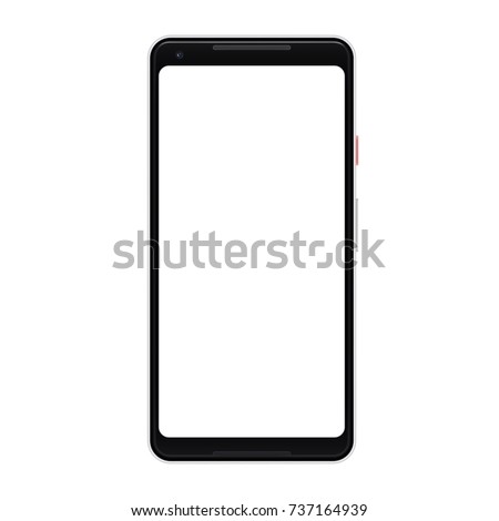 Vector Modern Pixel smartphone isolated. Mobile phone with blank screen. Cell phone mockup design.