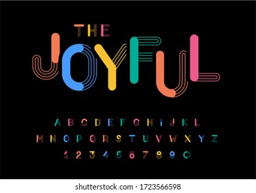 Vector Of Modern Playful Font And Alphabet.