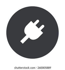 Vector modern plug gray circle icon on white background