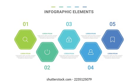 Vector modern polygon shape steps options infographic elements for business with icons template design