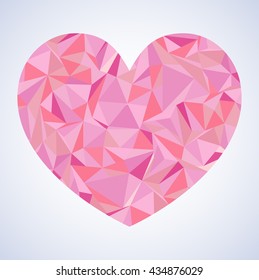 Vector modern Polygonal Mosaic heart