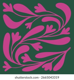 Cartel moderno de Vector con adorno de flores modernas. Perfecto para su uso en diseño textil, Fondos de pantalla, embalaje, marca y decoración.