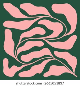 Vector modern poster with modern flower ornament. For textile design, wallpapers, packaging, branding, and decoration