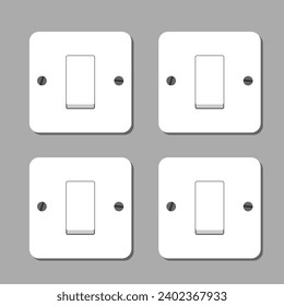 Vector modern power socket and light switch icon on brown background