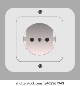 Vector modern power socket and light switch icon on brown background