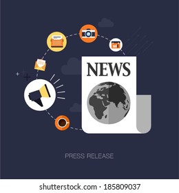 Vector Modern Press Release Concept Illustration