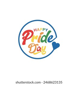 Vector modern Pride word  lettering text design logo icon modern with white textured background, vector illustration.