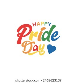 Vector modern Pride word  lettering text design logo icon modern with white textured background, vector illustration.