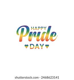 Vector modern Pride word  lettering text design logo icon modern with white textured background, vector illustration.