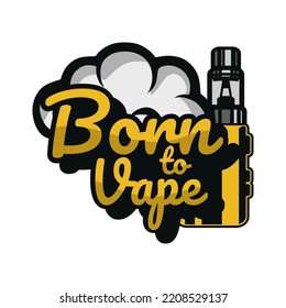 Vector Modern Professional Logo Vape Emblem Yellow Color Minimalist