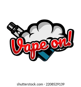 Vector Modern Professional Logo Vape Emblem Red Color And Blue Color