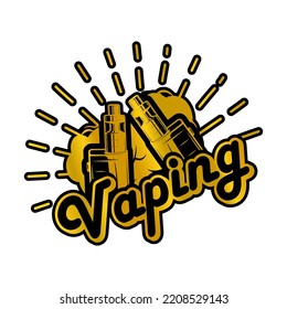 Vector Modern Professional Logo Vape Emblem Gold Color